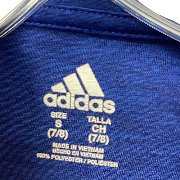 Adidas Athletic Long Sleeve Ruffled Hem Hooded Pullover Shirt Girl's Size Small - Picture 5 of 6